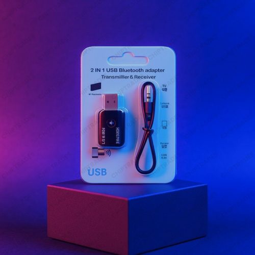 (0925) 2 IN 1 USB BLUETOOTH 5.0 TRANSMITTER RECEIVER WITH AUX CABLE (IMPORT)