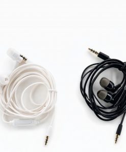 (NEW426) Ai 33 BLACK/WHITE WITHOUT CLIP WITH MIC RUBBER WIRE (IMPORT)